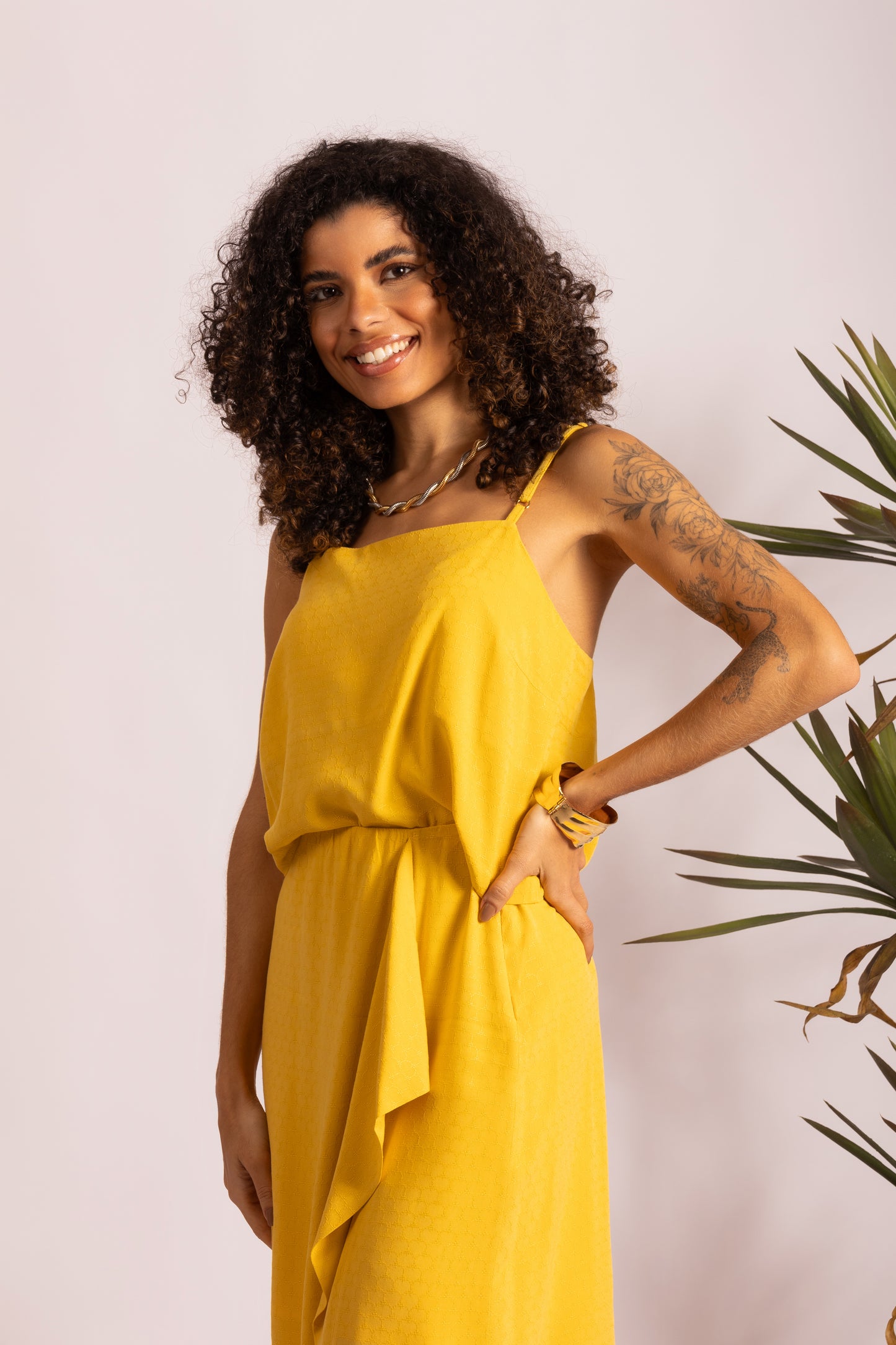 Conjunto de saia com babados