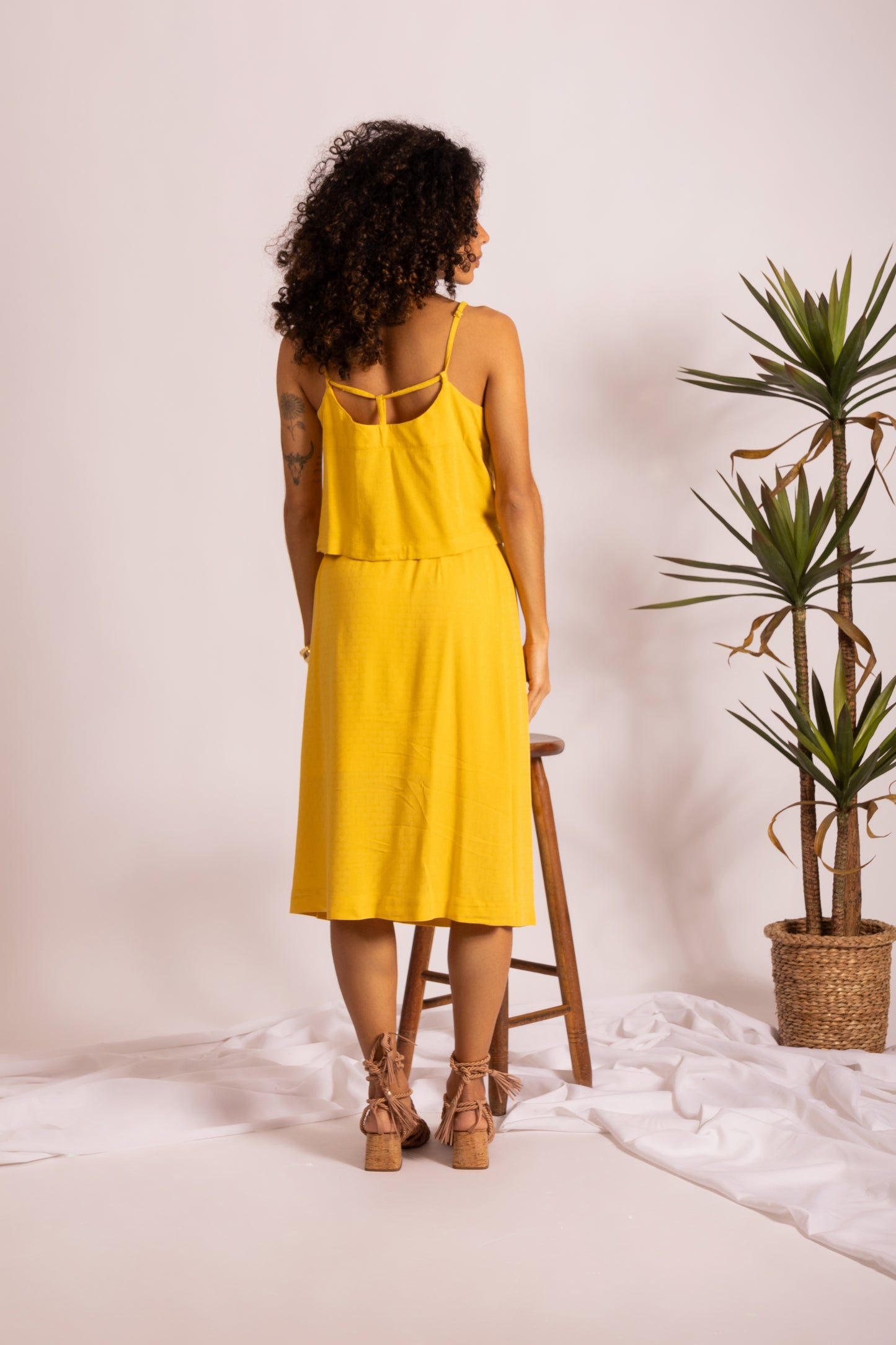 Conjunto de saia com babados