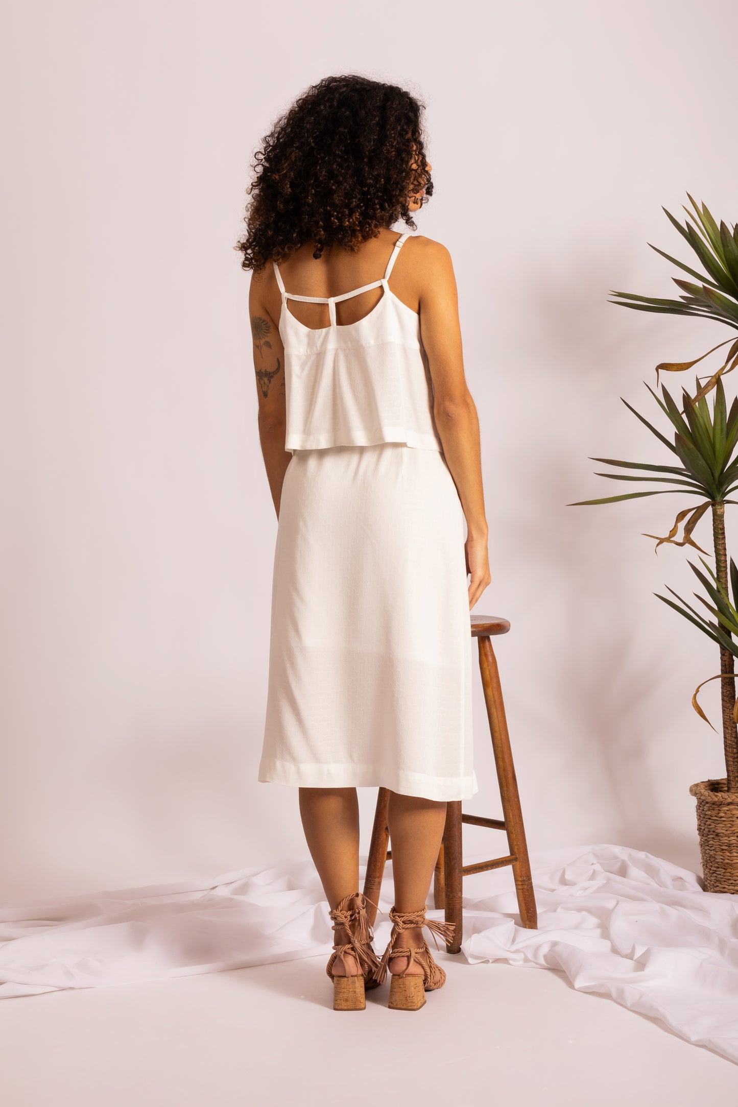Conjunto de saia com babados