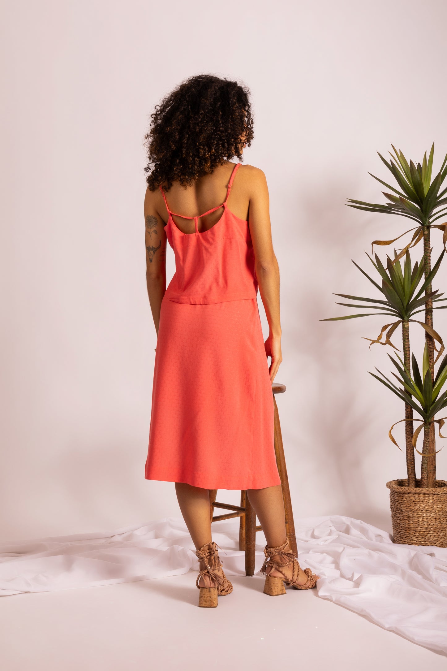 Conjunto de saia com babados