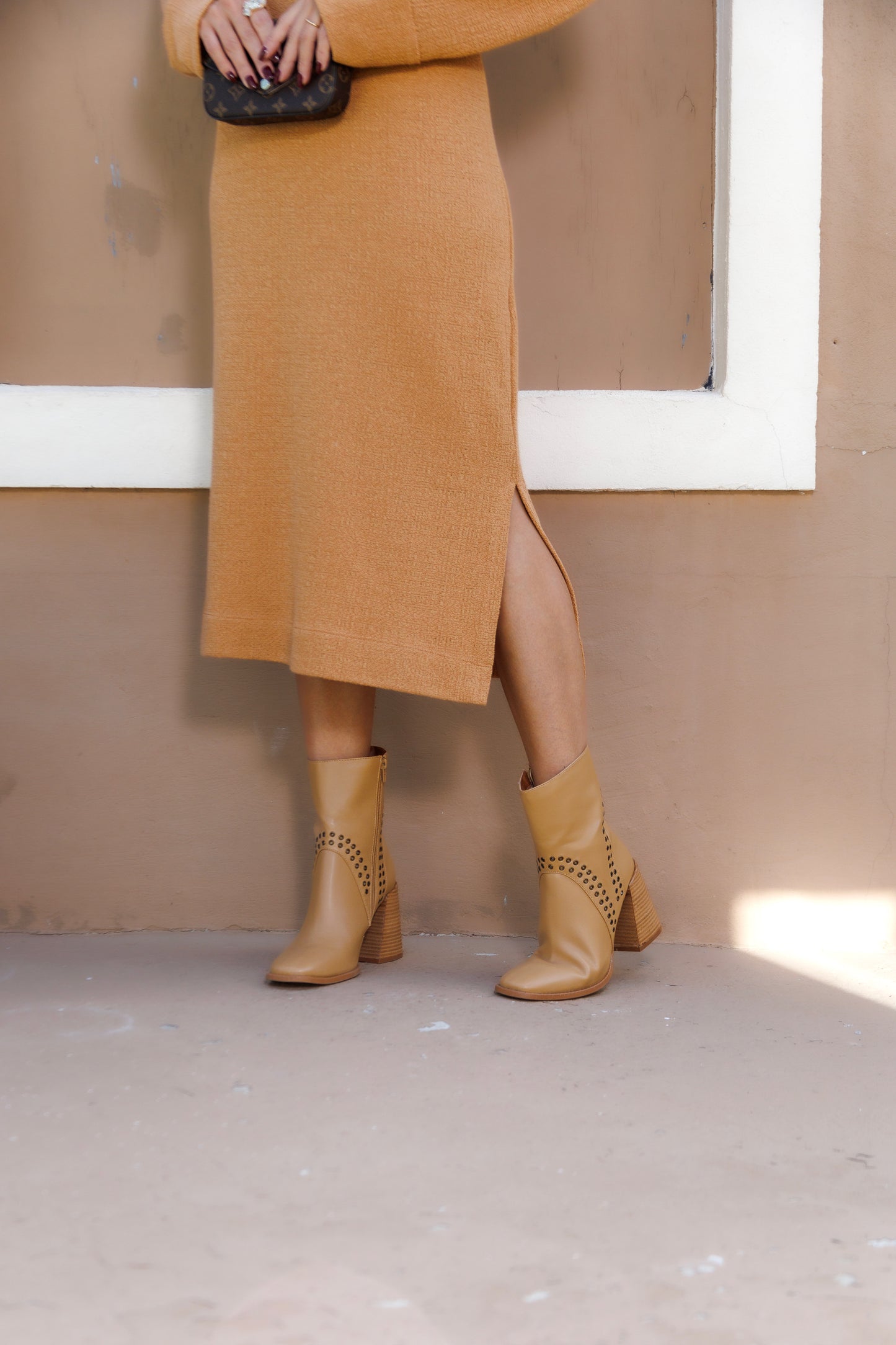 Vestido de tricô boucle
