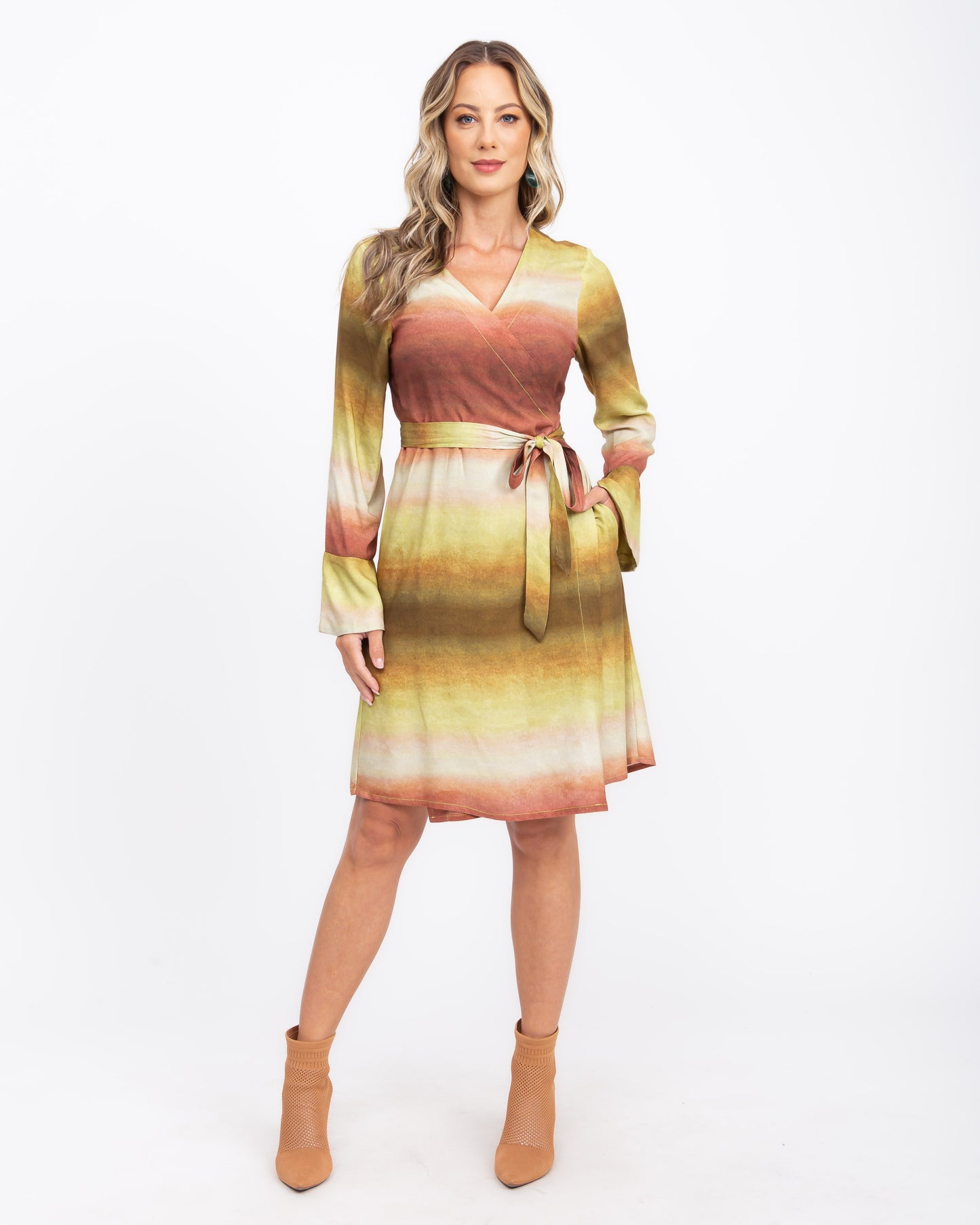 Vestido de mangas longas com estampa Mars