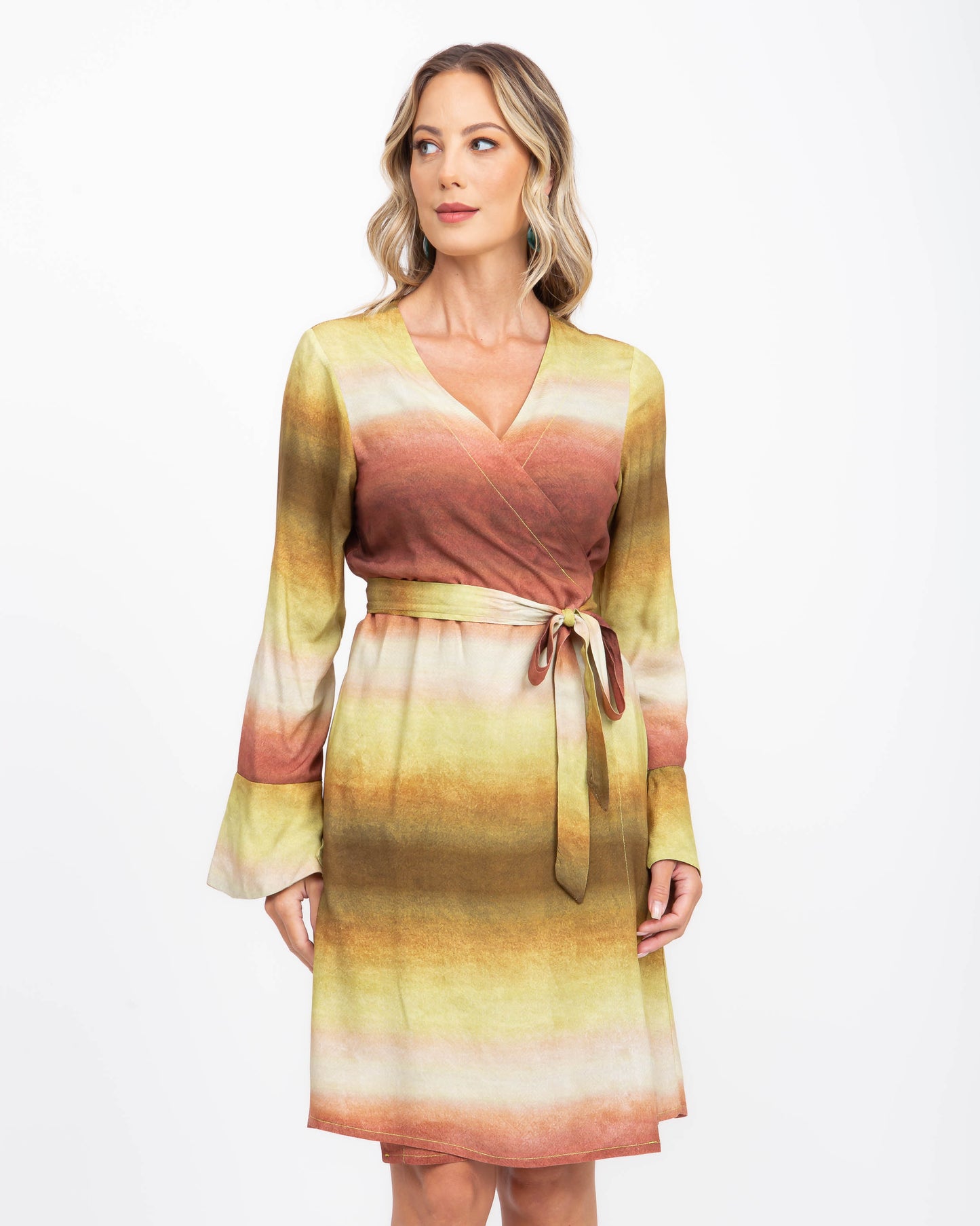 Vestido de mangas longas com estampa Mars
