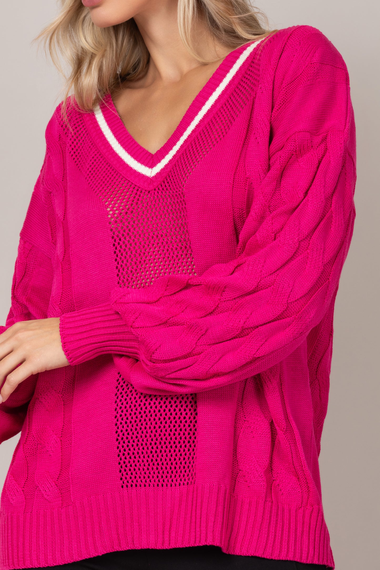 Blusa tricot decote em V