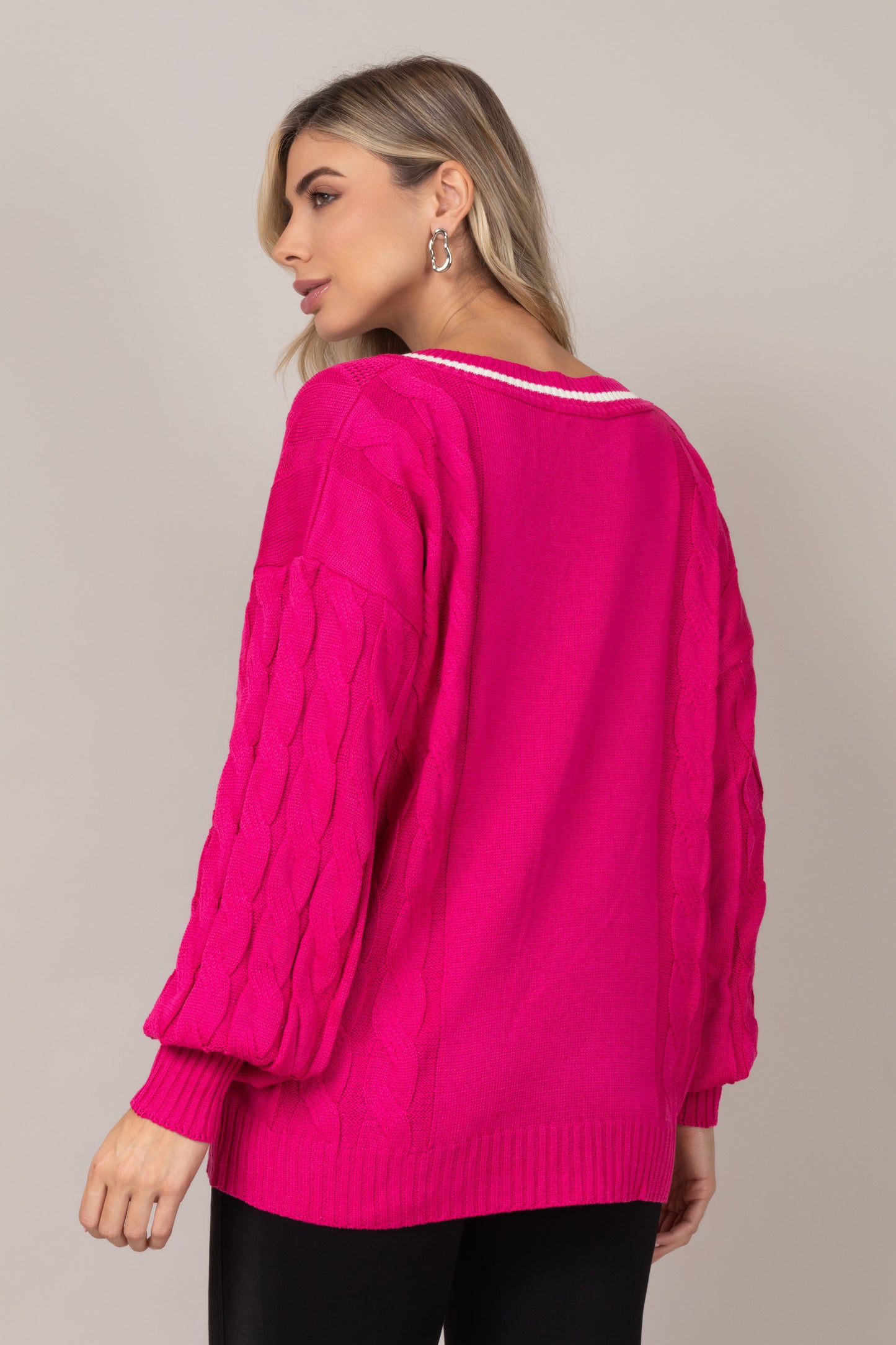 Blusa tricot decote em V
