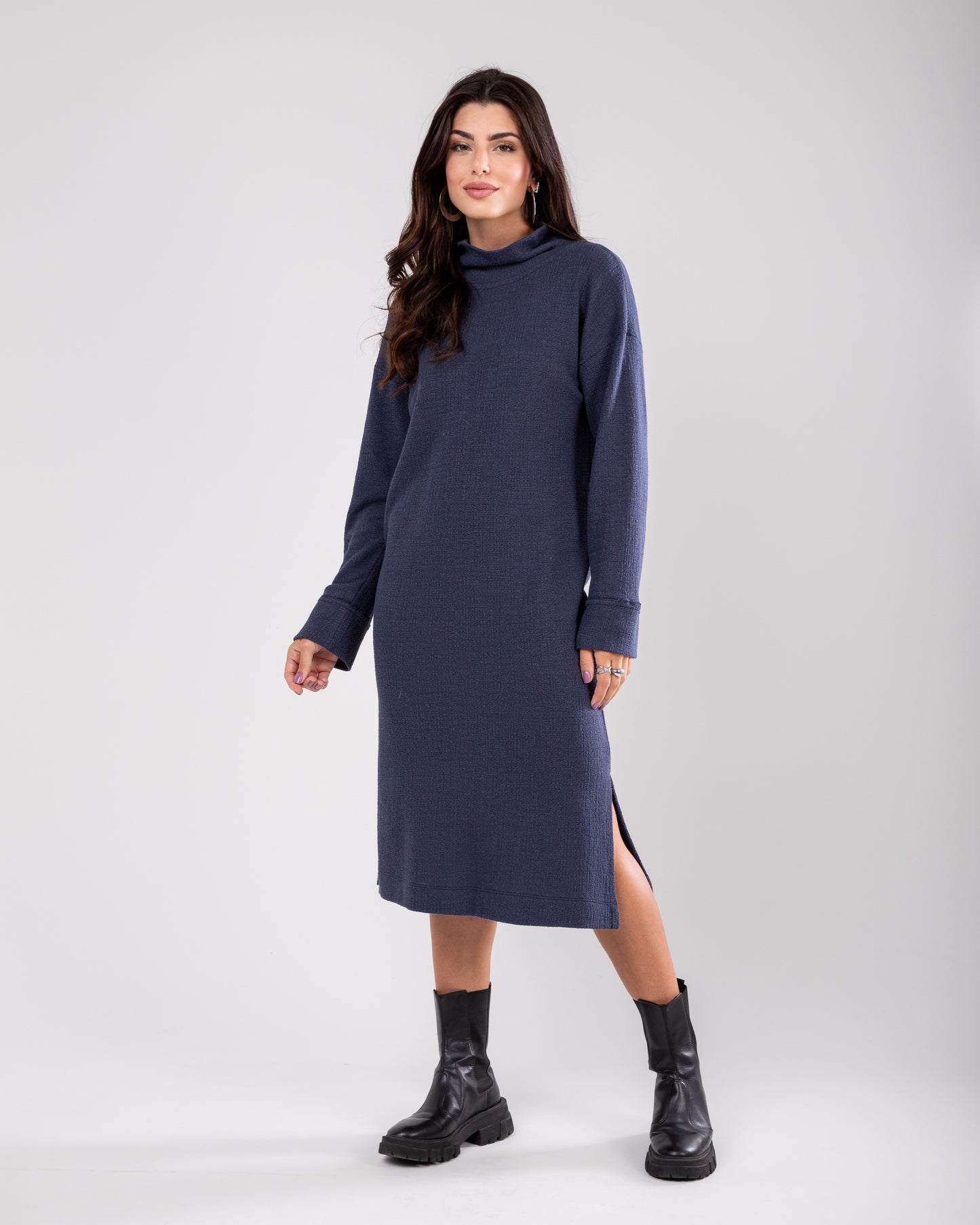Vestido de tricô boucle