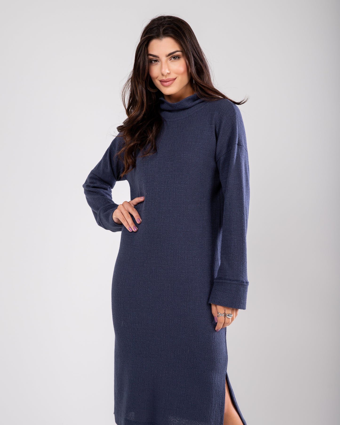 Vestido de tricô boucle
