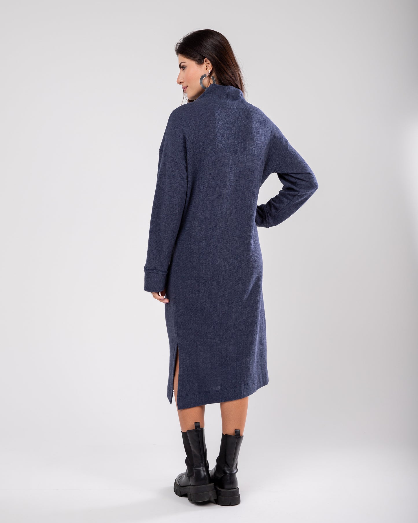 Vestido de tricô boucle