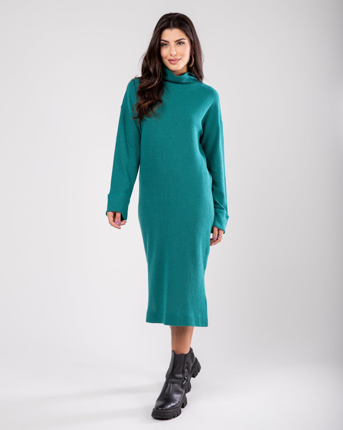 Vestido de tricô boucle