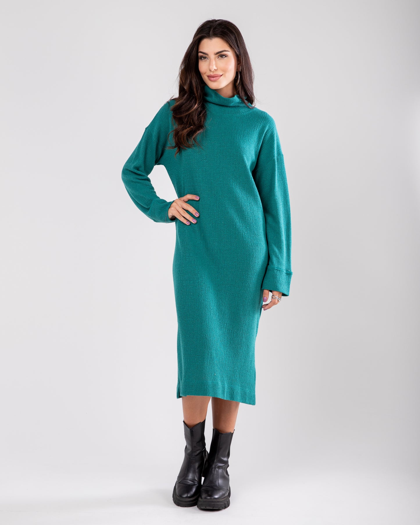 Vestido de tricô boucle