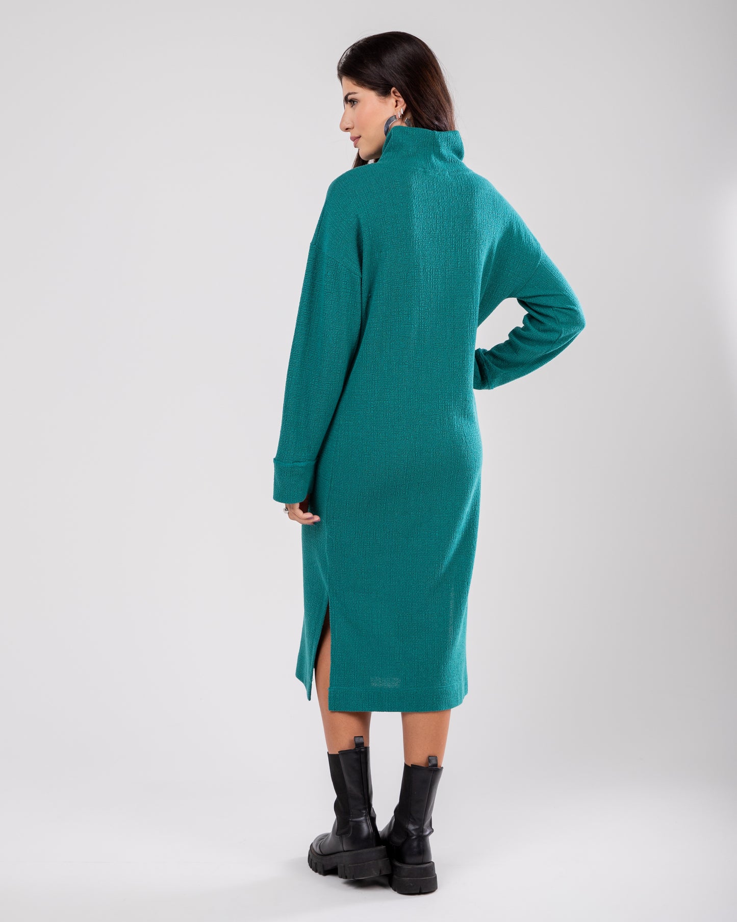 Vestido de tricô boucle