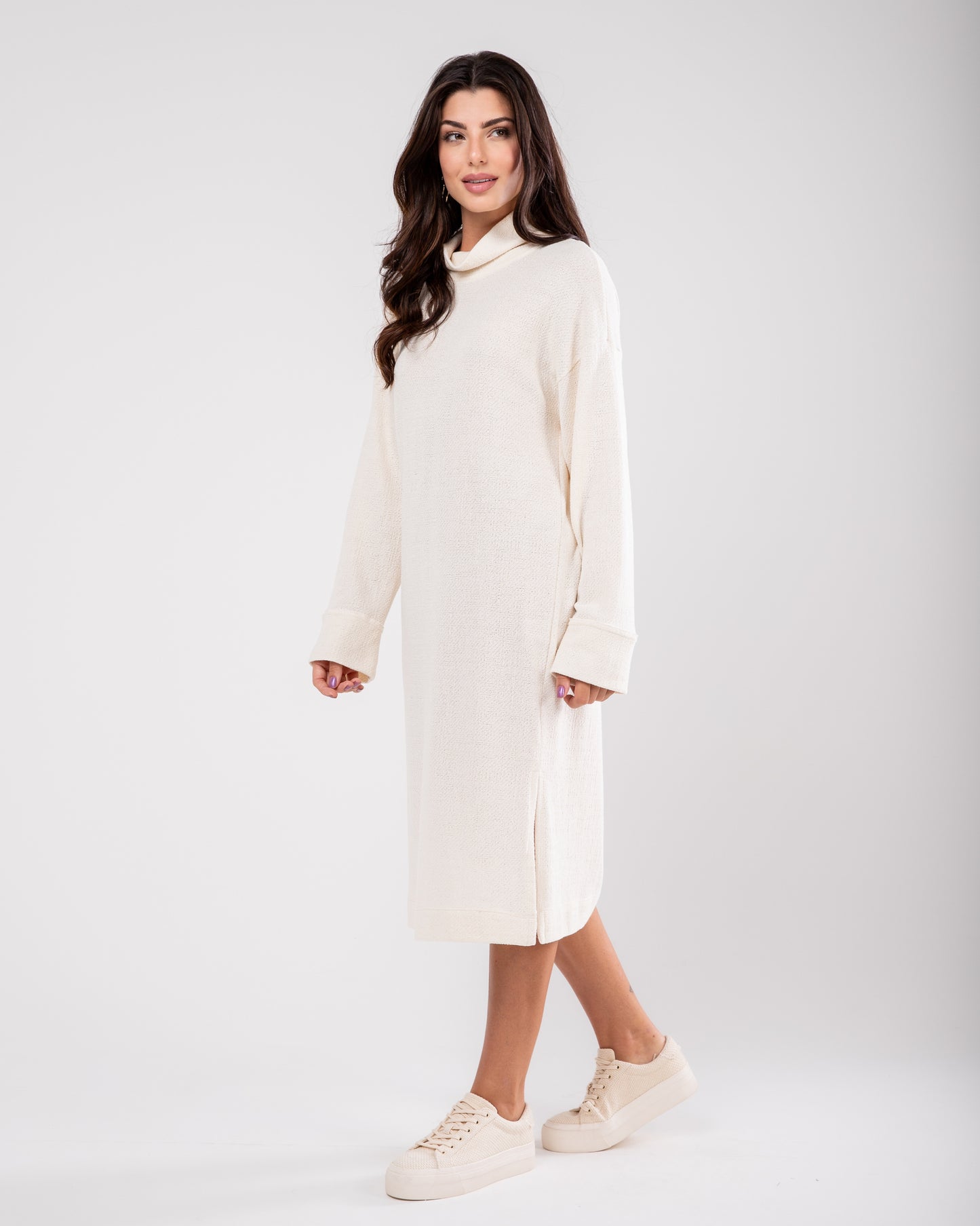 Vestido de tricô boucle