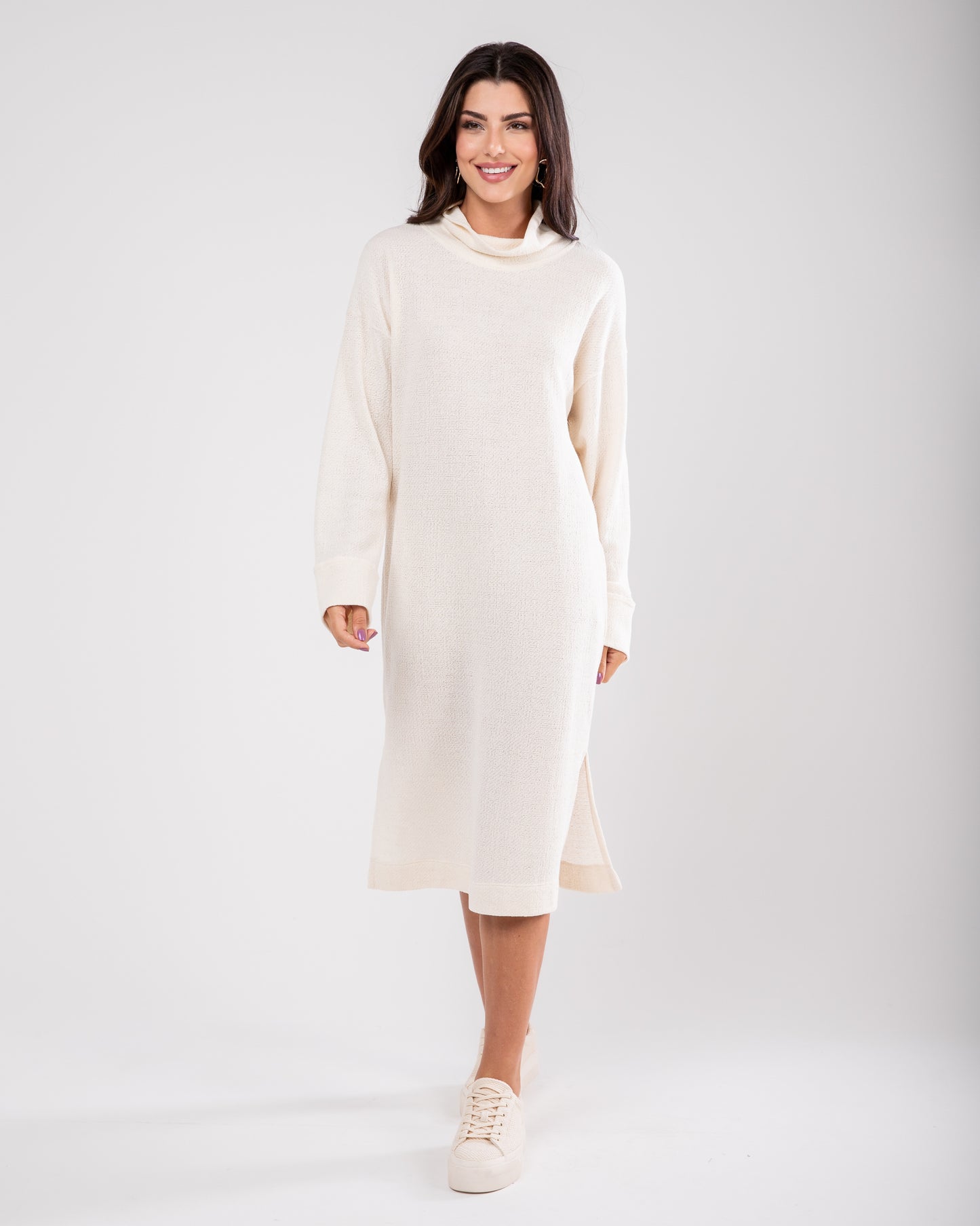 Vestido de tricô boucle