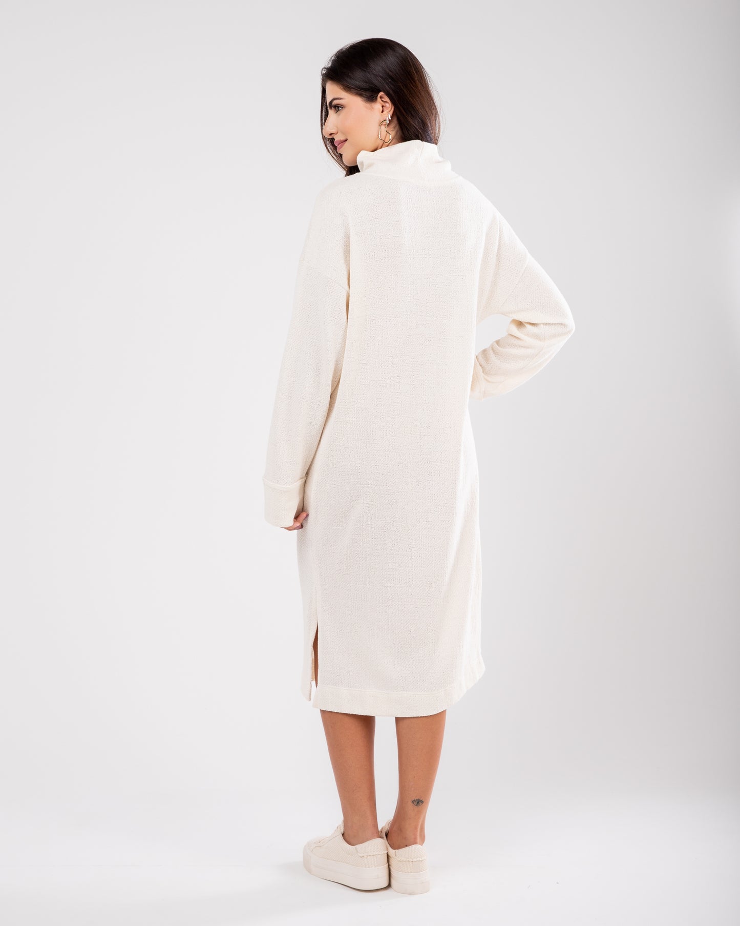 Vestido de tricô boucle