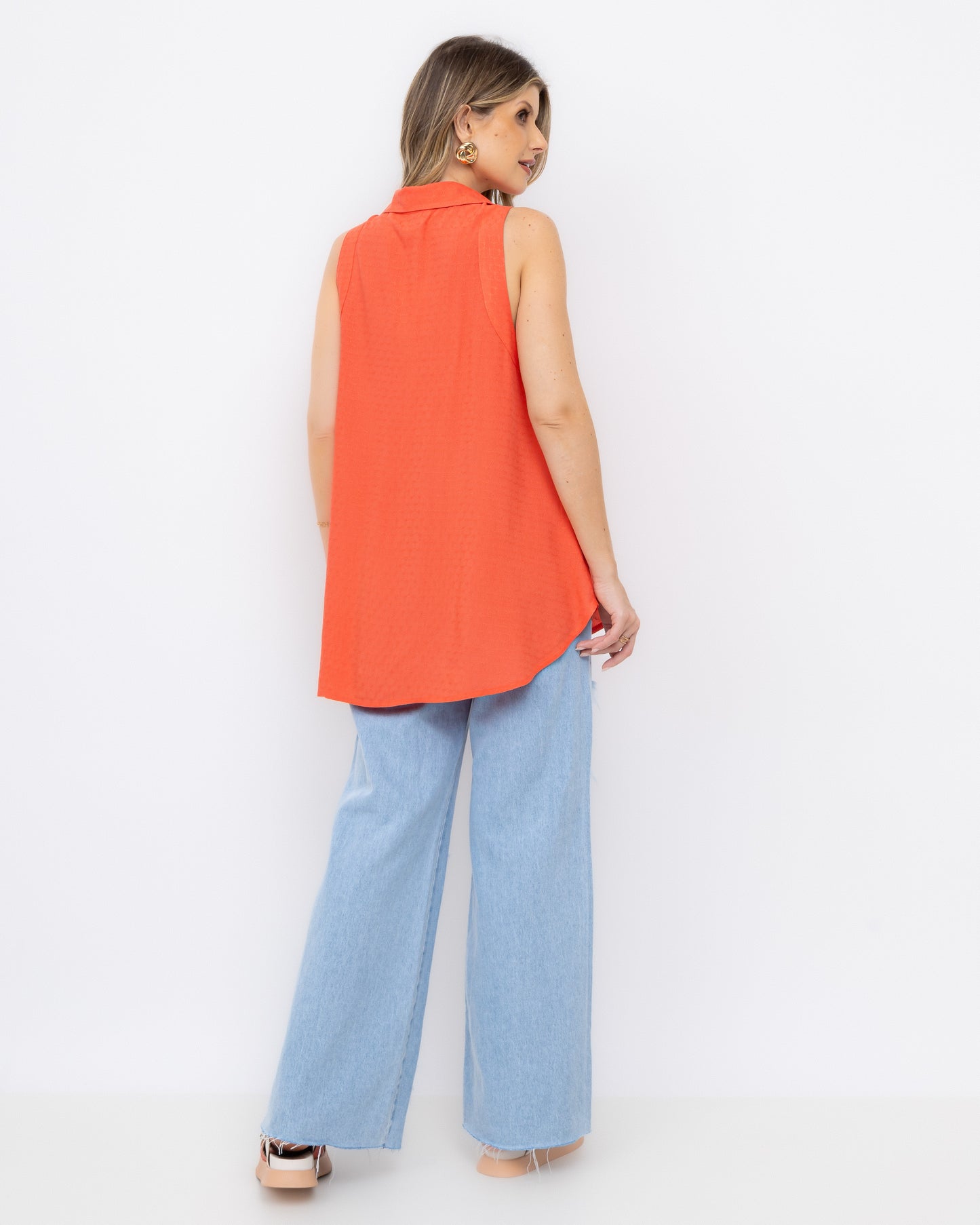 Blusa alongada em viscose