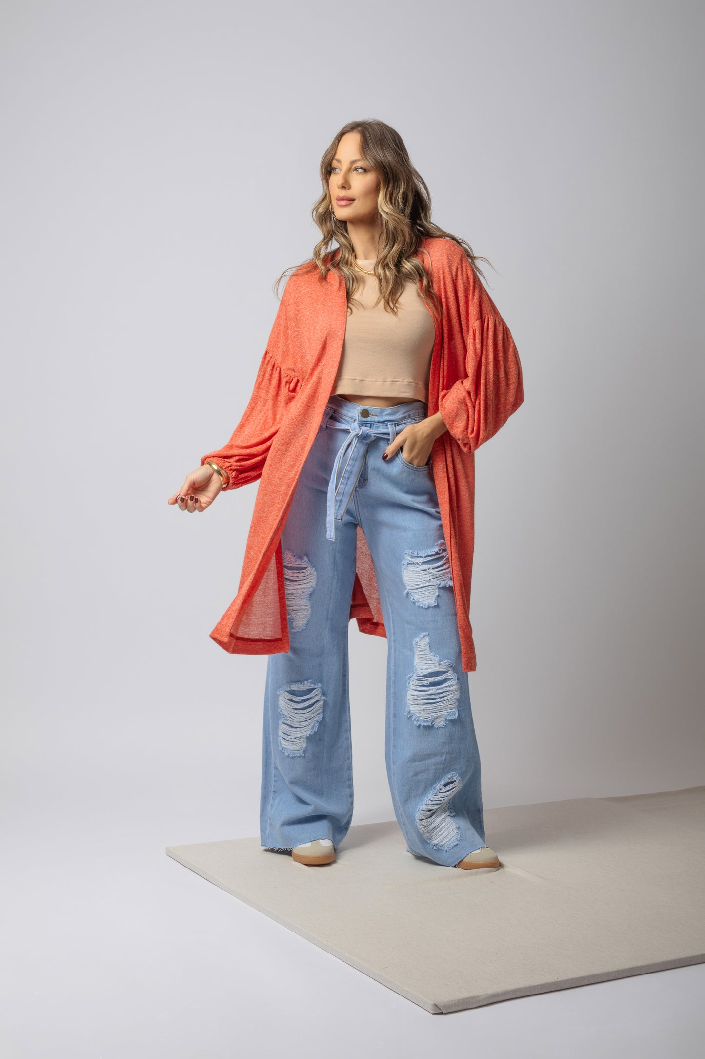 Calça jeans pantalona