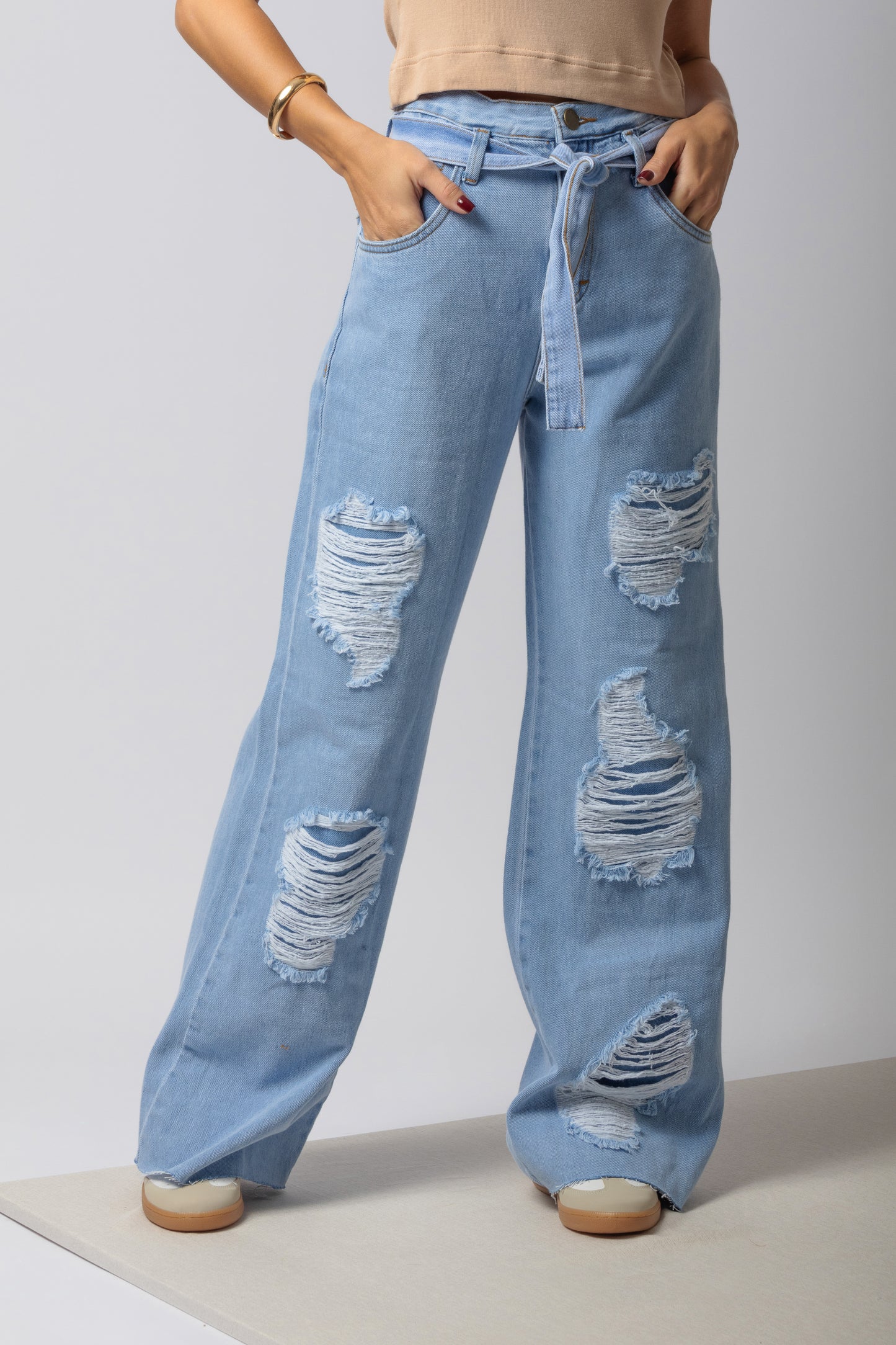 Calça jeans pantalona