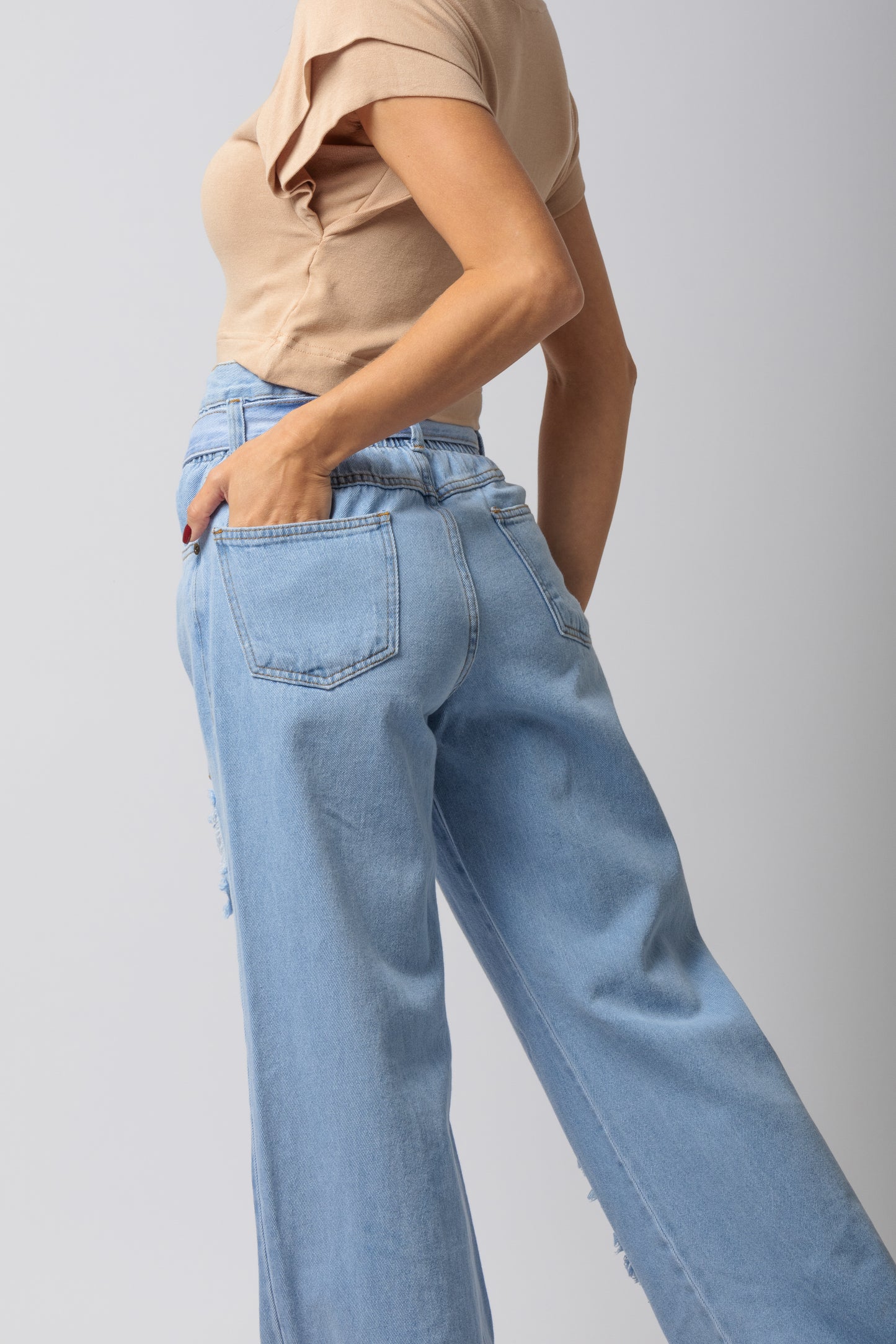 Calça jeans pantalona