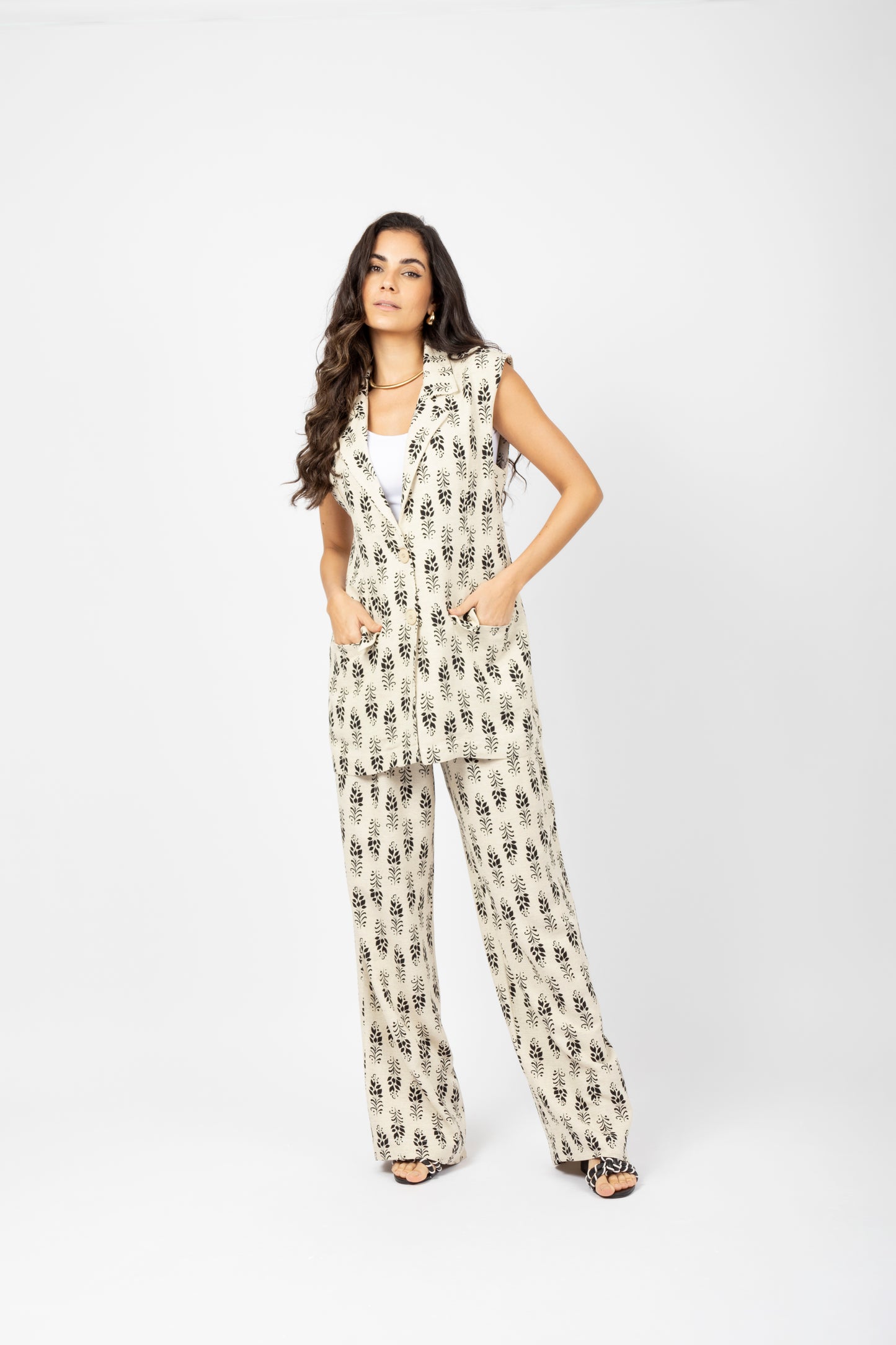 Colete oversized estampado