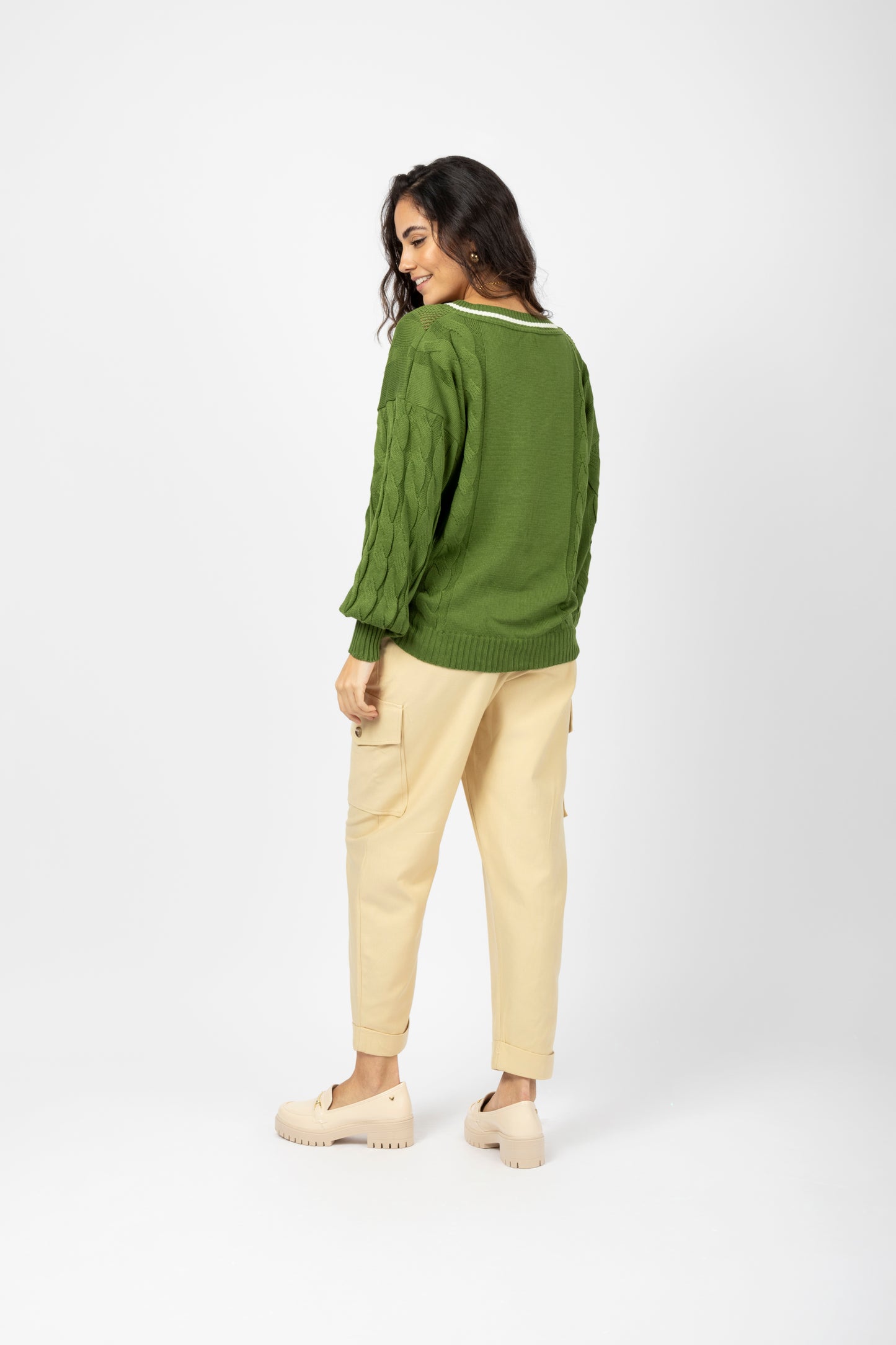 Calça cargo de sarja