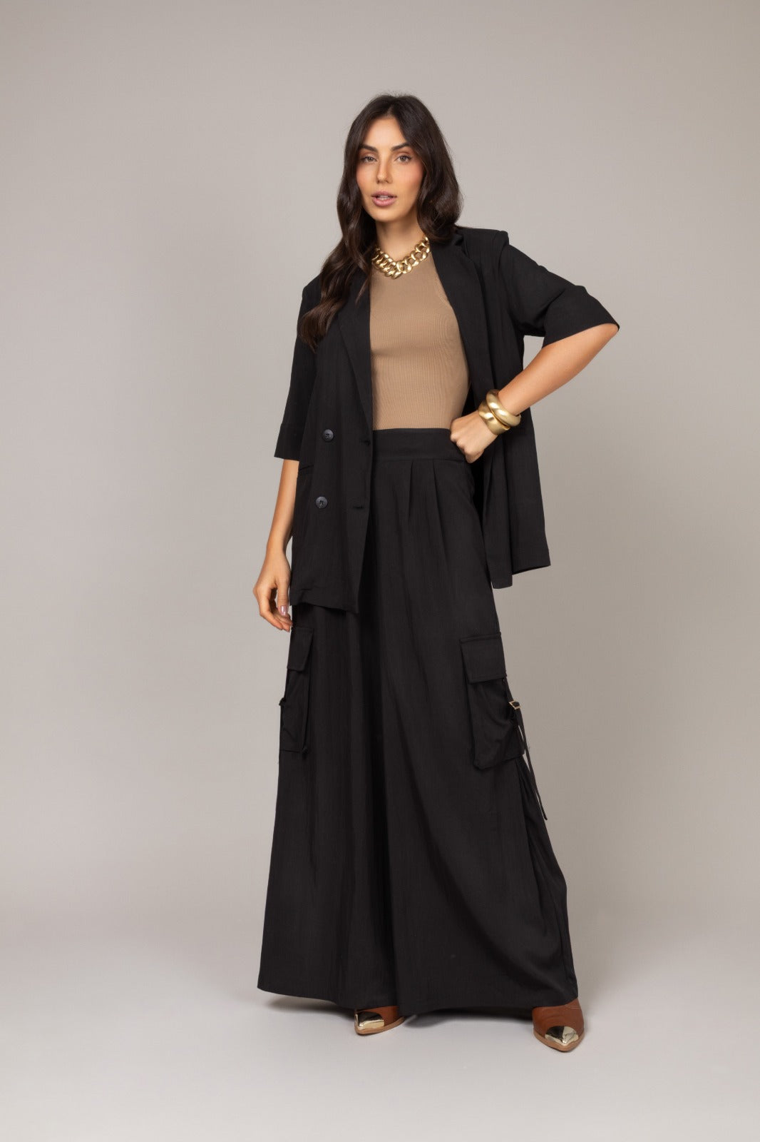 Calça pantalona cargo