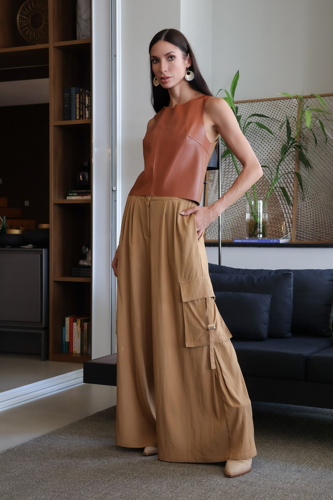 Calça pantalona cargo