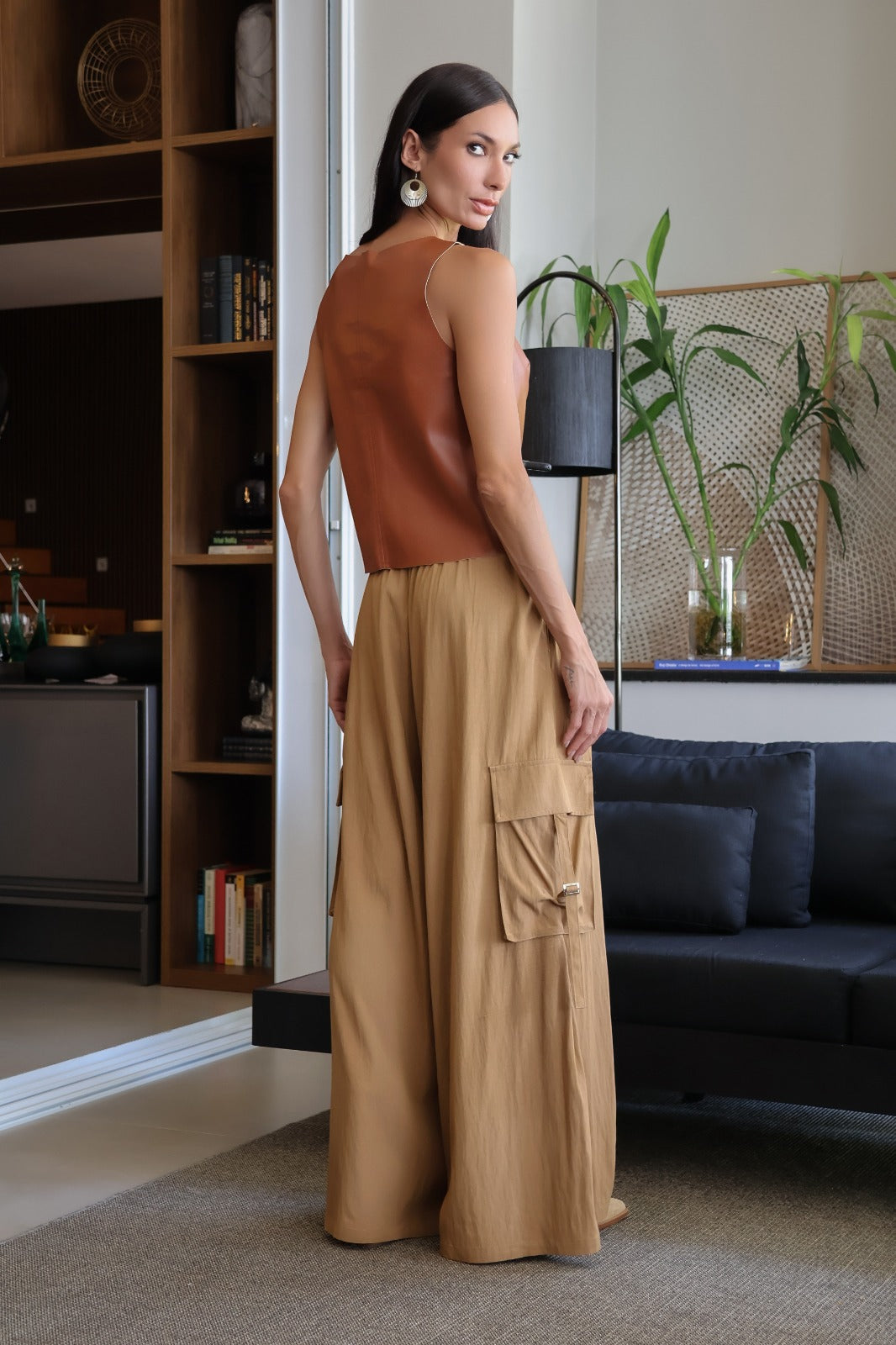 Calça pantalona cargo