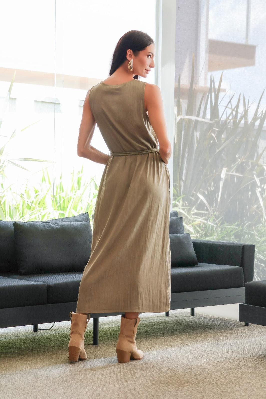 Vestido midi fluido