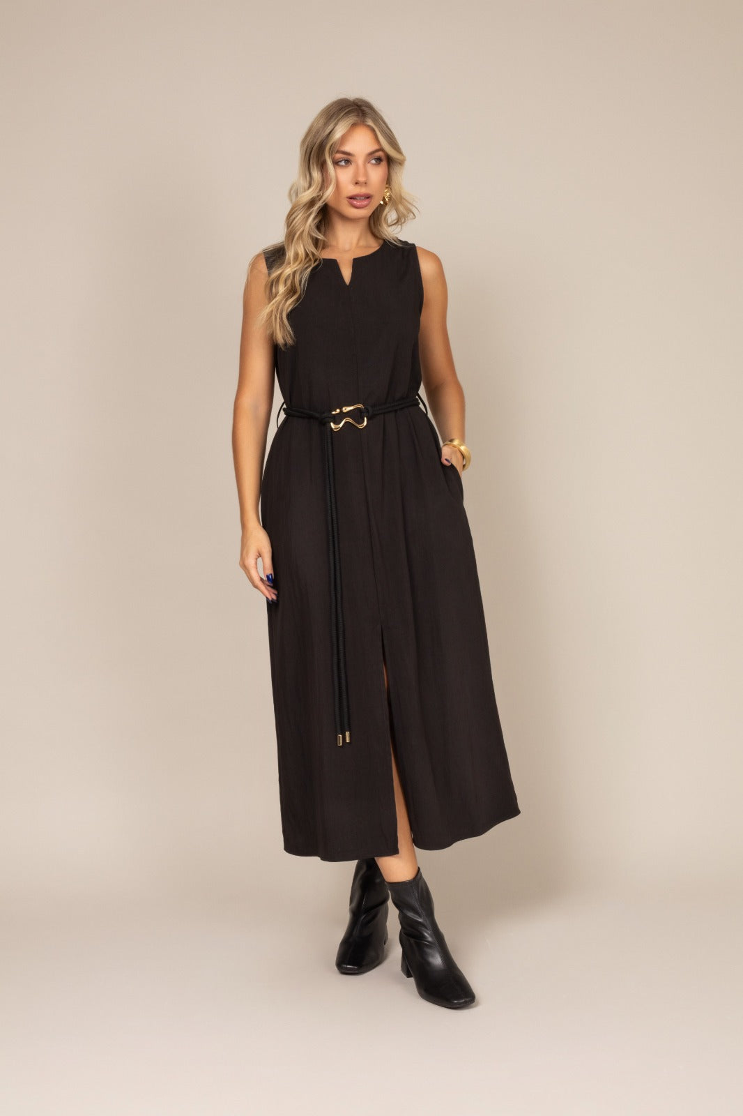 Vestido midi fluido
