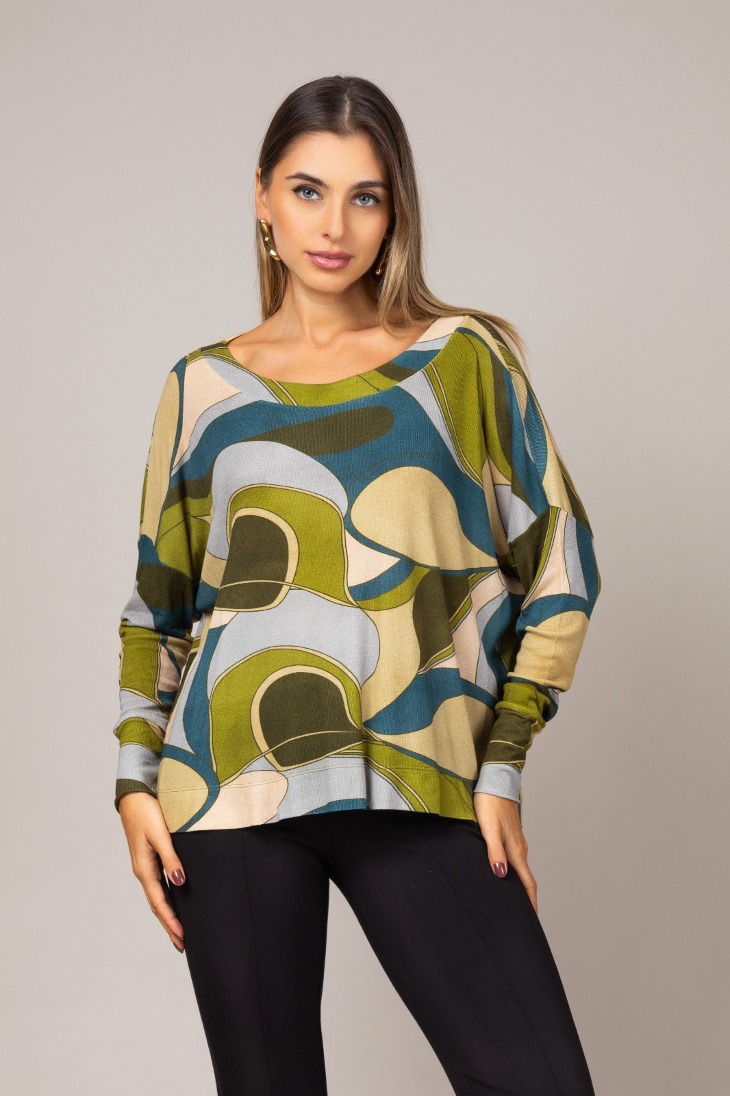 Blusa estampada manga longa