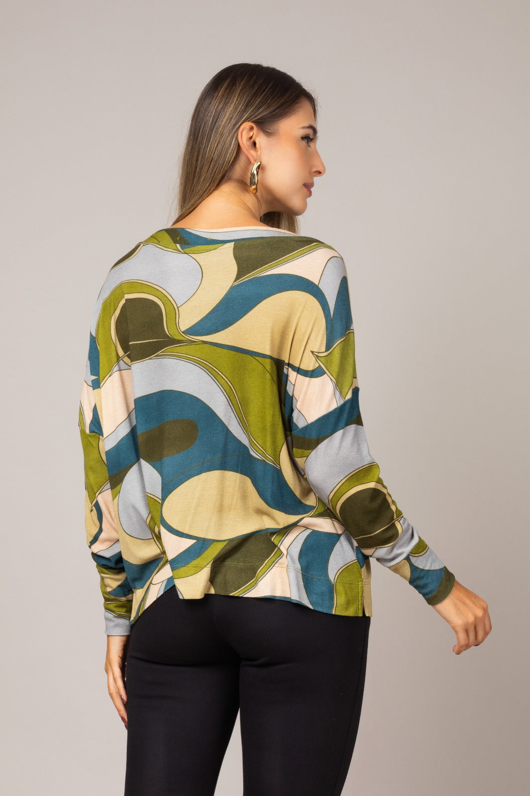 Blusa estampada manga longa