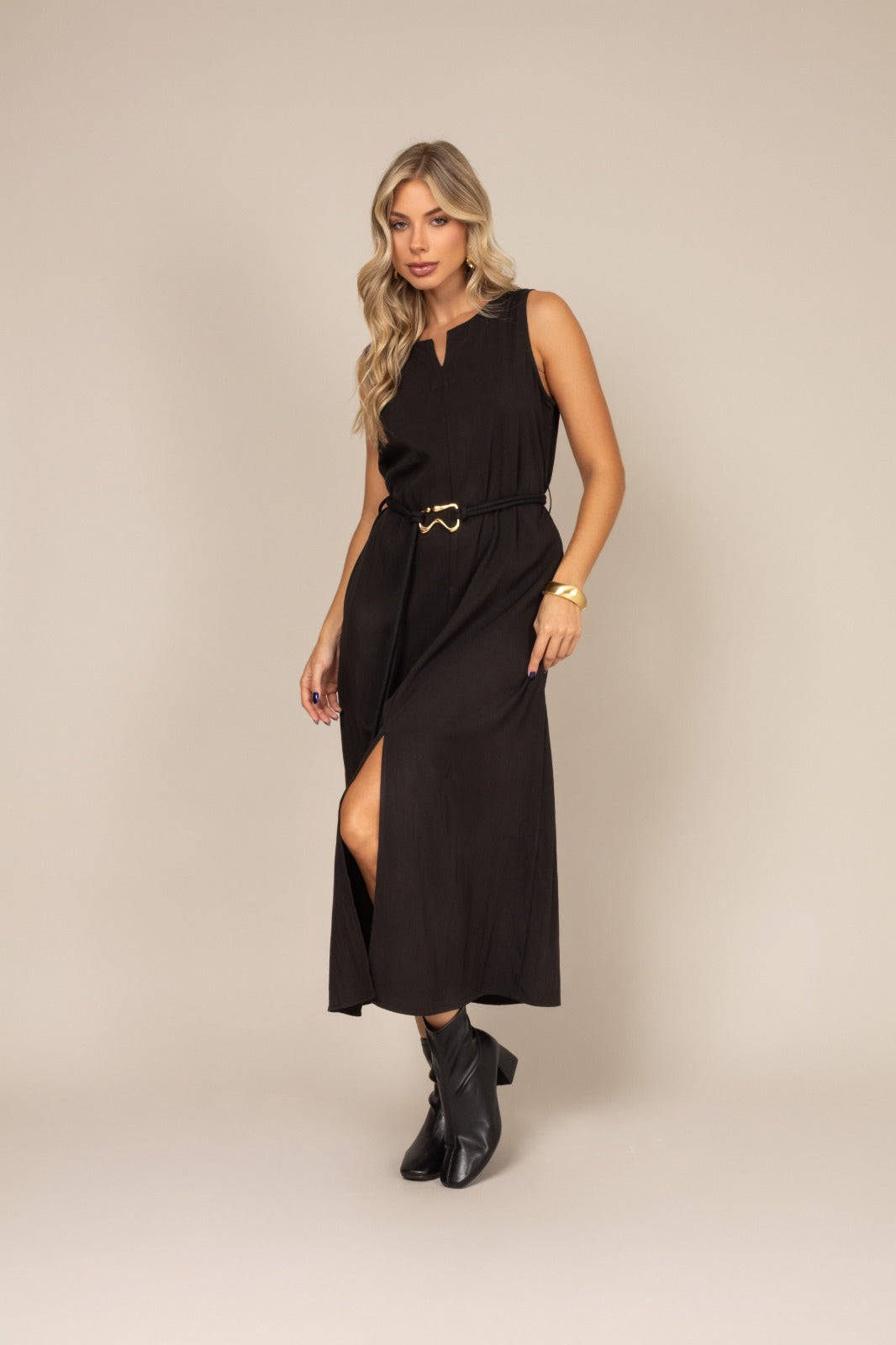 Vestido midi fluido