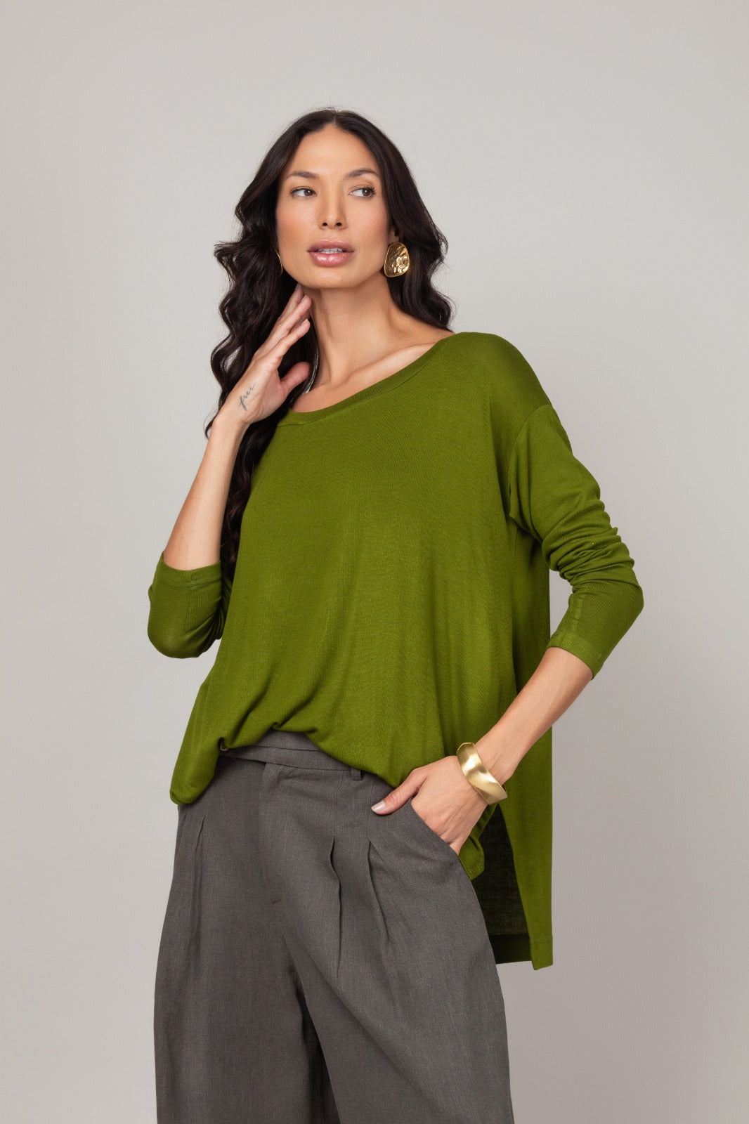 Blusa gola redonda