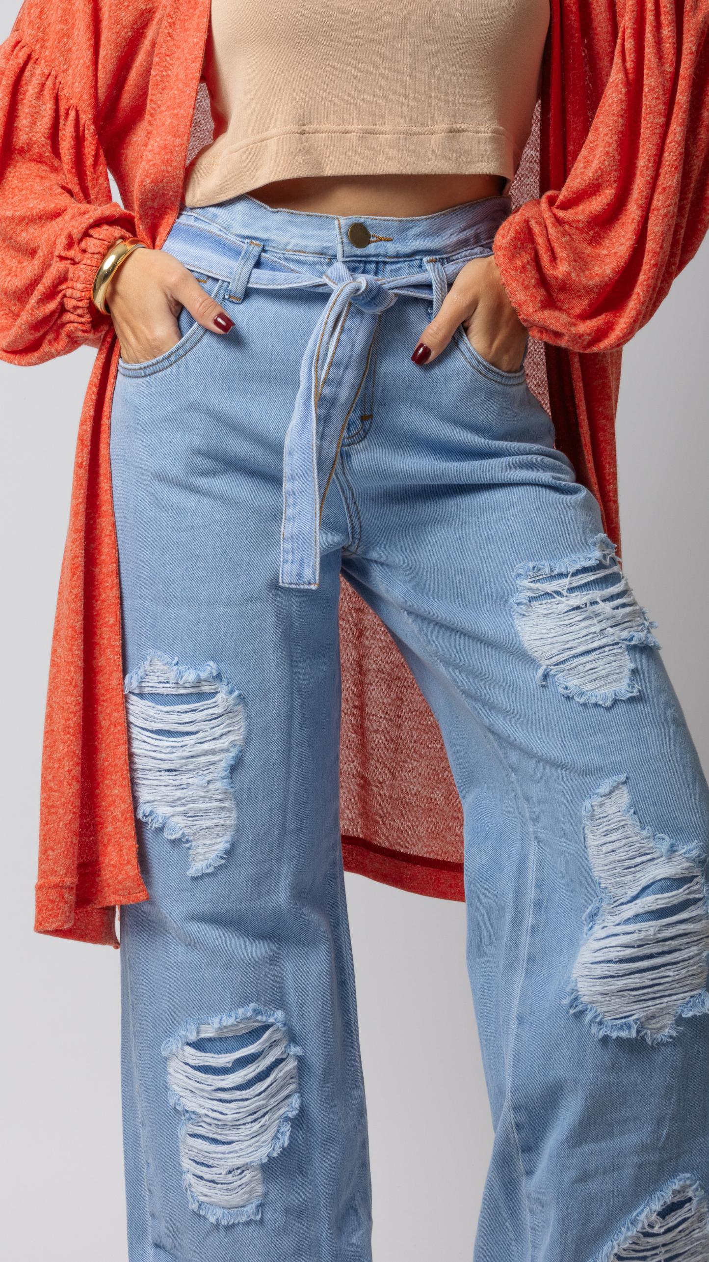 Calça jeans pantalona
