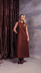 Vestido longo de linhas