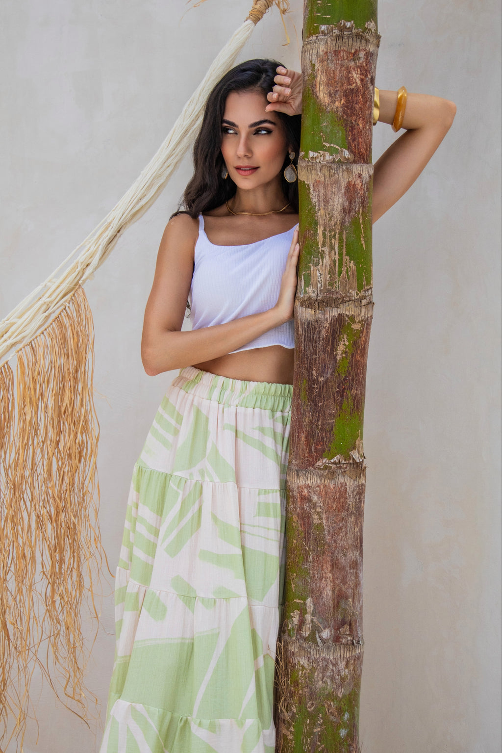 Saia longa estampada