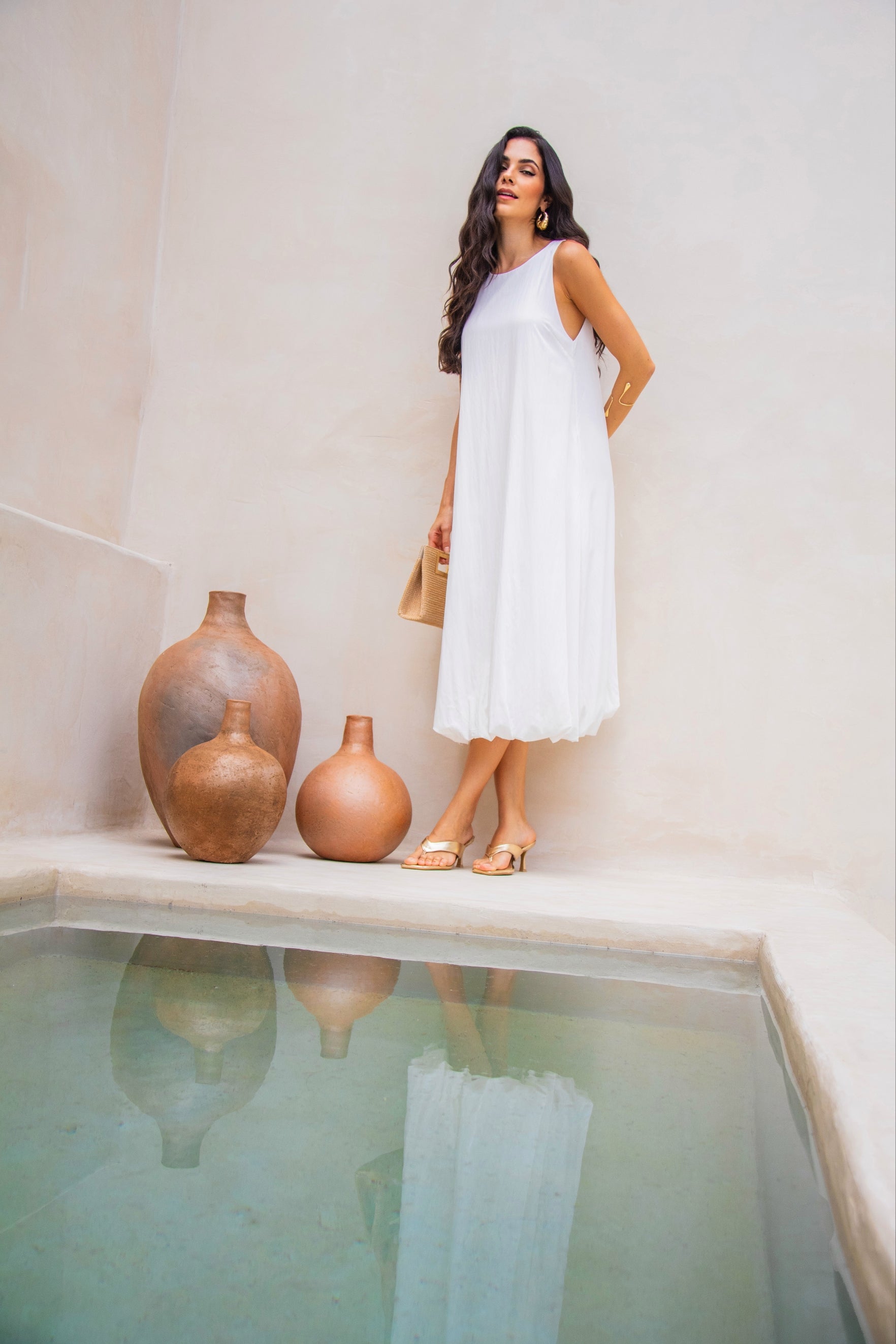 Vestido midi balonê