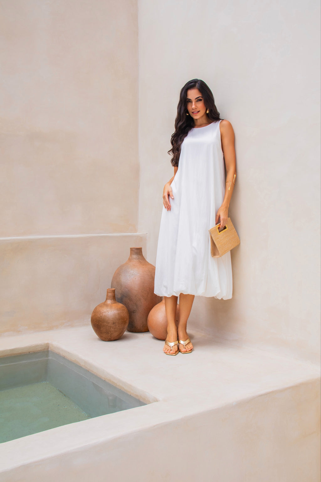 Vestido midi balonê