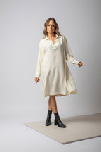 Vestido midi em viscose maquinetada
