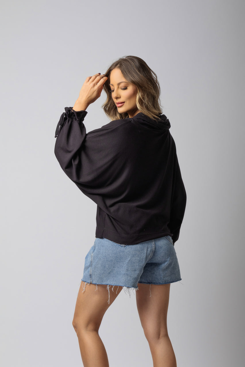 Blusa com gola boba em malha