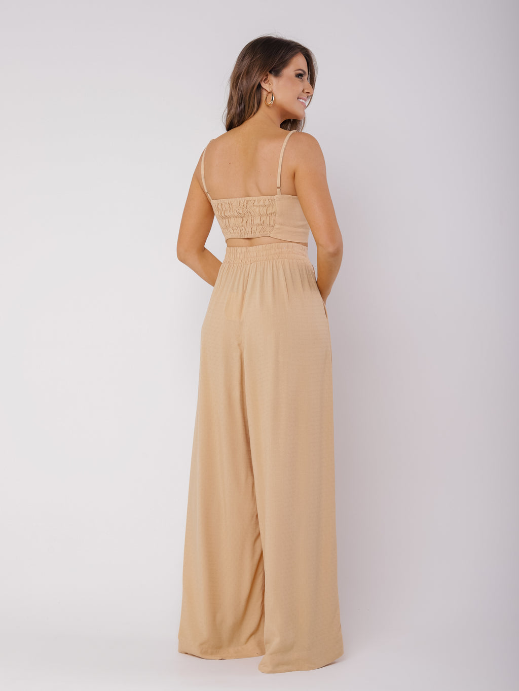 Calça pantalona em viscose