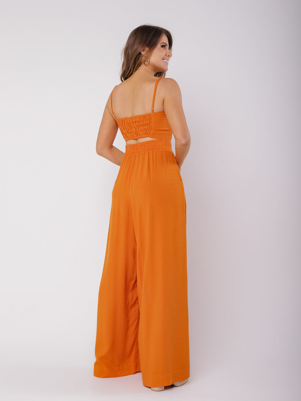 Calça pantalona em viscose