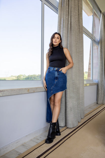 Saia jeans assimétrica (cópia)