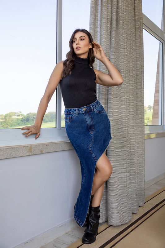 Saia jeans assimétrica (cópia)