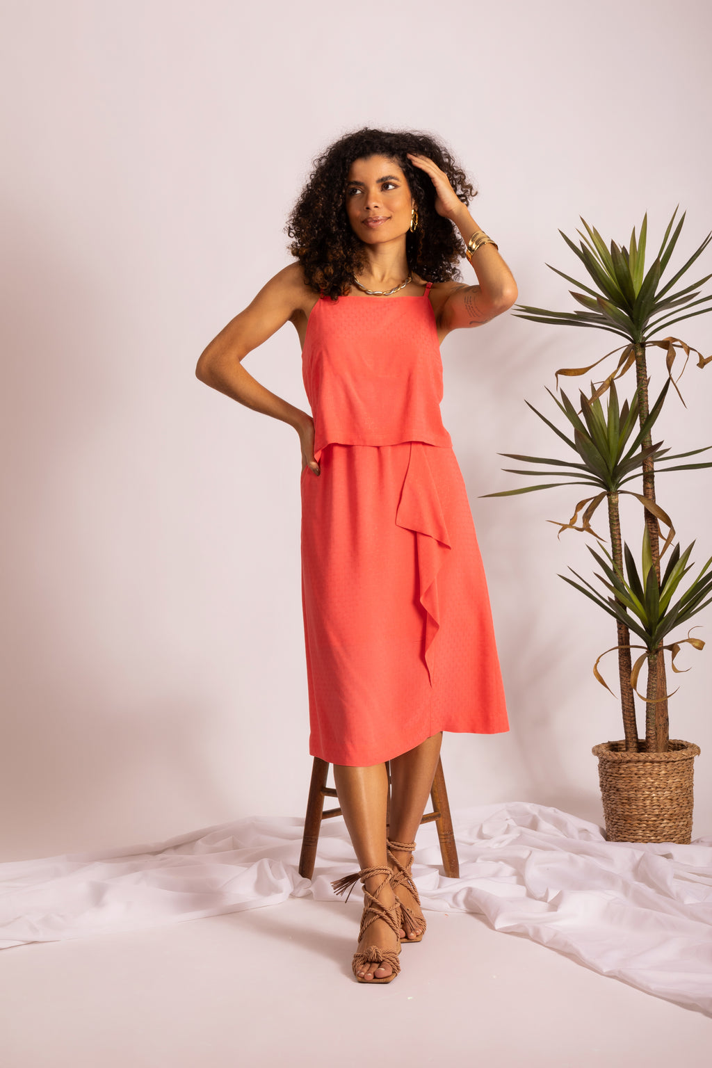 Conjunto de saia com babados