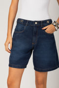 Bermuda jeans com martingale - vista frontal
