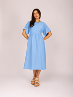 Vestido midi com manga ampla
