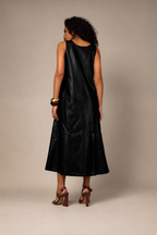 Vestido midi couro