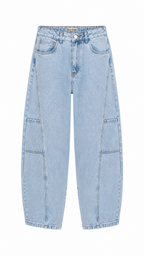 Calça jeans barrel azul