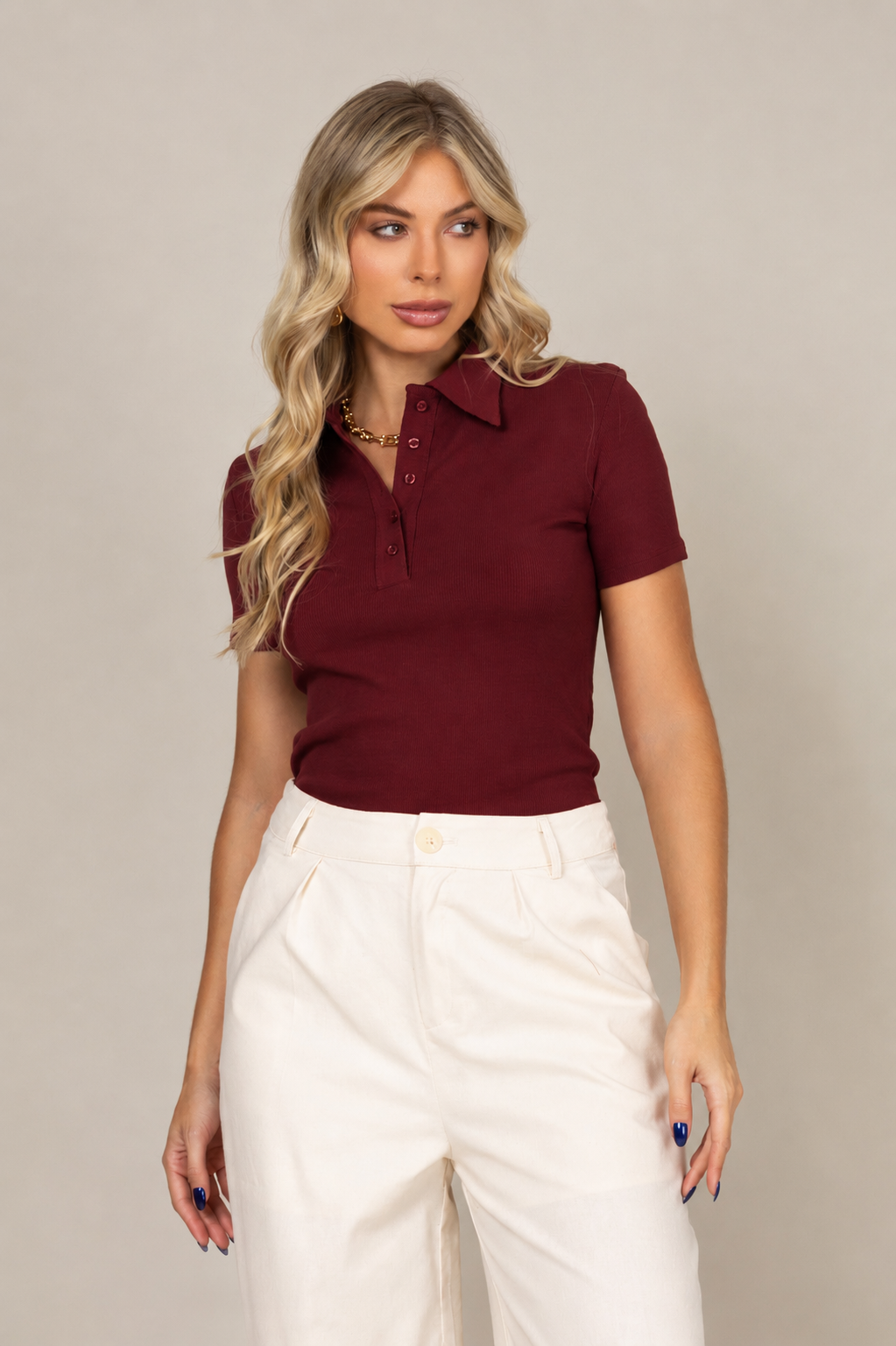 Camiseta polo canelada